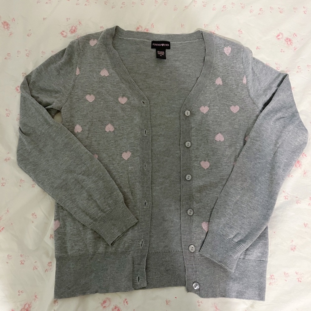 Pink Heart Cardigan